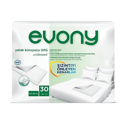 Evony Yetişkin Yatak Koruyucu Örtüsü 60x90 cm 30 Adet