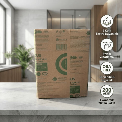 Focus Optimum Z Katlı Kağıt Havlu Çift Katlı 20 x 20 cm 200 Adet