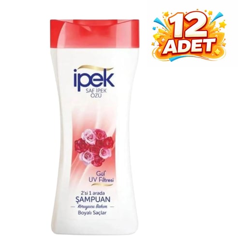 İpek Şampuan 480 ml Boyalı Saçlar Gül x 12 Adet