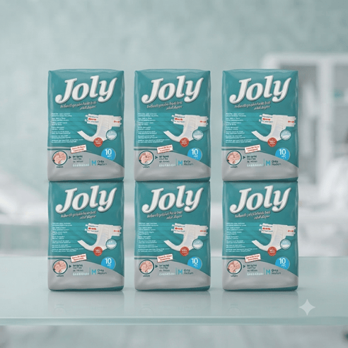 Joly Belbantlı Orta Boy M 60'lı Hasta Bezi (10'lu 6 Paket) 