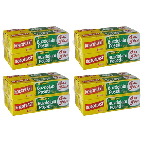 Koroplast Buzdolabı Poşeti 4 Al 3 Öde Paketi Orta Boy 4 x 20 Poşet x 4 adet