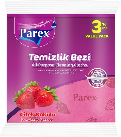 Parex Çilek Kokulu Temizlik Bezi 3'lü
