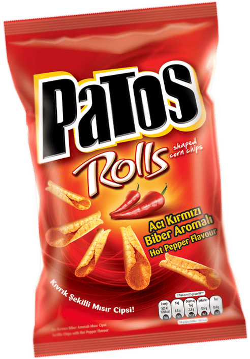 PATOS ROLLS CİPS  KIVRIK ACI KIRMIZI BİBER AROMALI 195 g