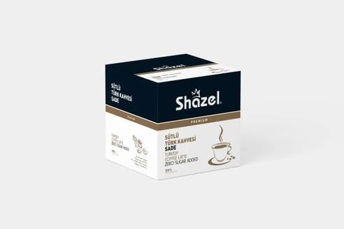 Shazel Hazır Sütlü Türk Kahvesi Şekersiz - 18 gr 12 adet