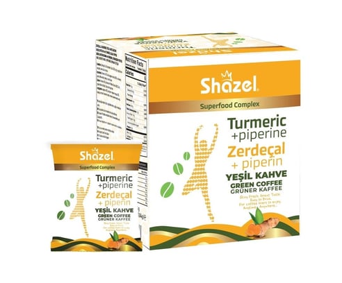 SHAZEL  Zerdeçallı Yeşil Kahve - Detoks Kahvesi 1.84 G X 14 Adet