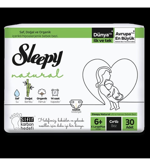 Sleepy Natural Bebek Bezi 6+ Numara 30 Adet (17-27 kg )