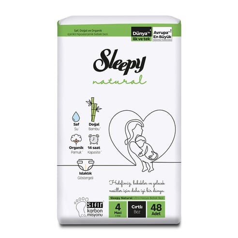 Sleepy Natural Cırtlı Bez 4 Beden Maxi 7-14 Kg 48'Li
