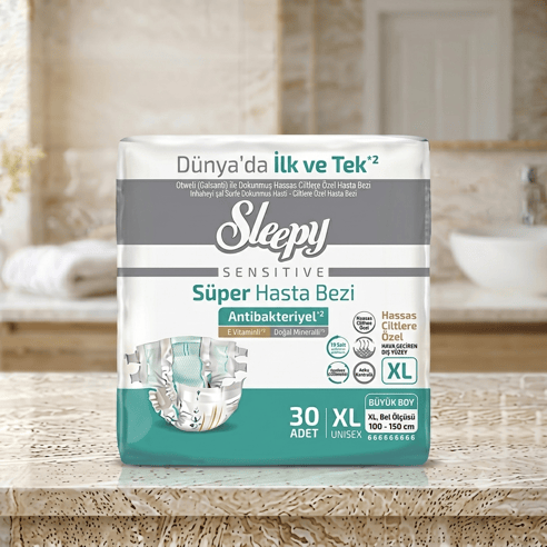 Sleepy Sensitive Antibakteriyel Süper Yetişkin Hasta Bezi XL 30 Adet