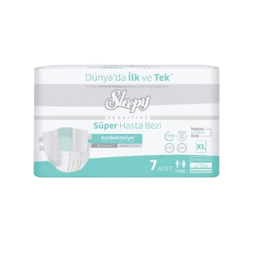 Sleepy Süper Hasta Bezi Antibakteriyel Belbantlı Ekstra Büyük Boy XL 7 Adet (120-160 cm)