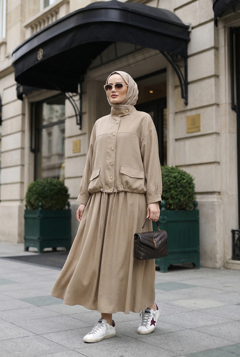 Aurelia Gold Tensel Set- Etekli Takım –Bej