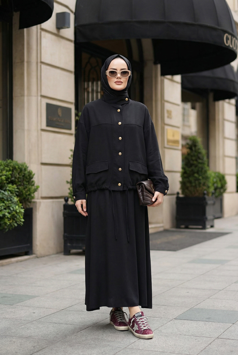 Aurelia Gold Tensel Set- Etekli Takım – Siyah