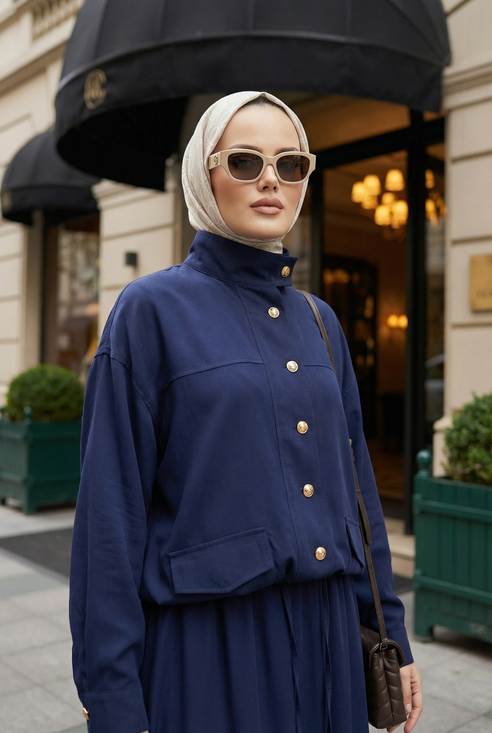 Aurelia Gold Tensel Set- Etekli Takım – Lacivert