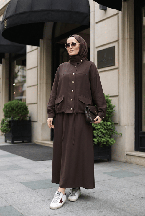 Aurelia Gold Tensel Set- Etekli Takım – Acıkahve