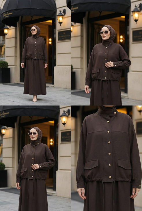 Aurelia Gold Tensel Set- Etekli Takım – Acıkahve