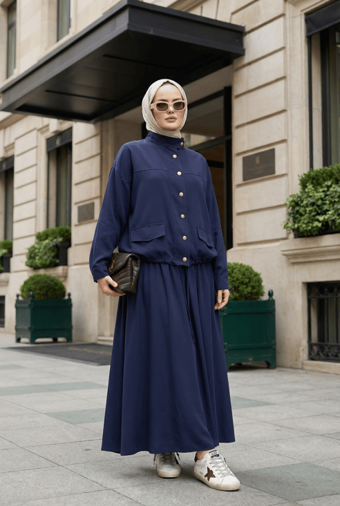 Aurelia Gold Tensel Set- Etekli Takım – Lacivert
