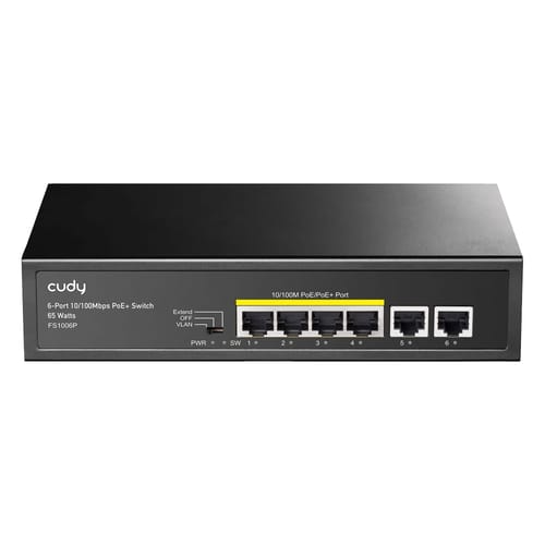 Cudy FS1006P 250m 60W PoE+ 6 Port 10/100Mbps Megabit Metal…