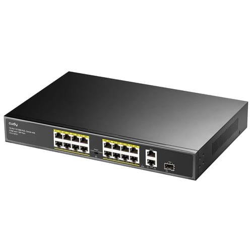 Cudy FS1018PS1 16 Port 10/100Mbps 200W PoE+,2 Gigabit…