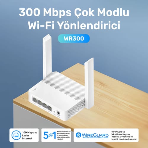 Cudy WR300 Mesh Uyumlu 2.4GHz 300Mbps…