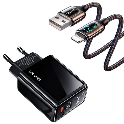 Usams US-CC133 20W Şarj Başlığı + US-SJ543 12W Lightning,…