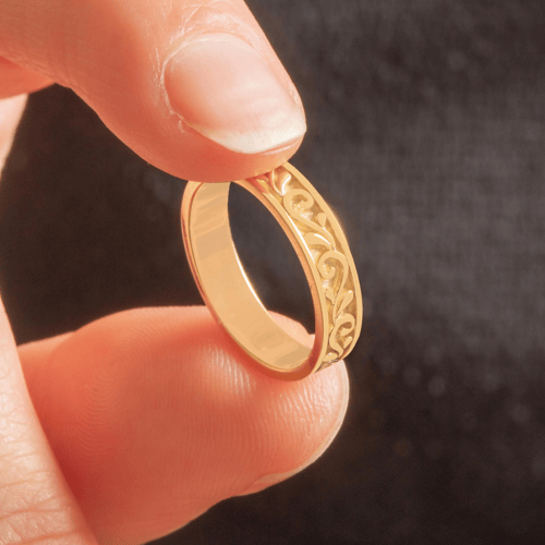 Altın Çiçekli Alyans Yüzük - Goldstore