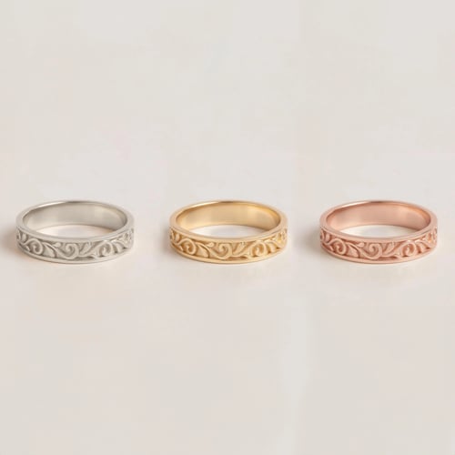 Altın Çiçekli Alyans Yüzük - Goldstore