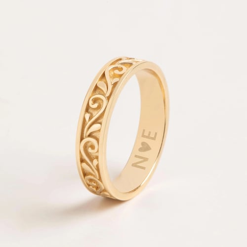 Altın Çiçekli Alyans Yüzük - Goldstore