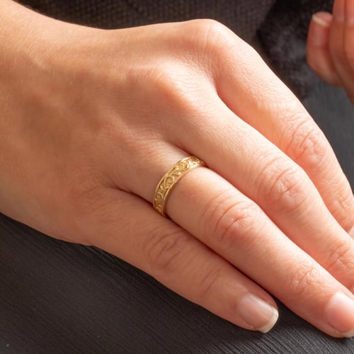 Altın Çiçekli Alyans Yüzük - Goldstore