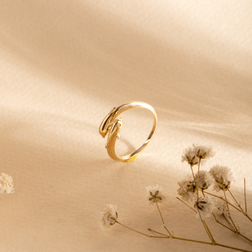 Altın Çift Yunus Figürlü Yüzük - Goldstore