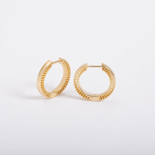 Altın Dokulu Halka Küpe - Goldstore