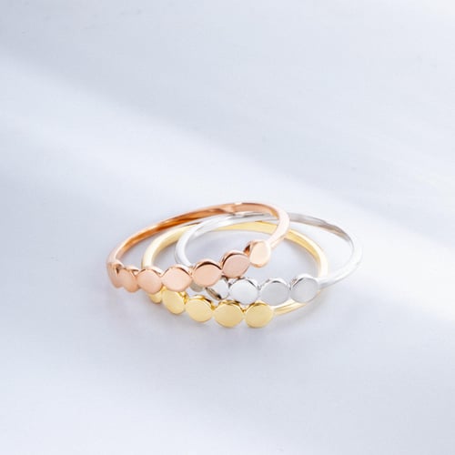 Altın Kişiye Özel Mini Nokta Yüzük - Goldstore