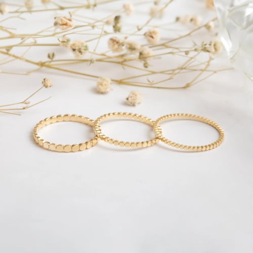 Altın Nokta Desenli Yüzük - Goldstore