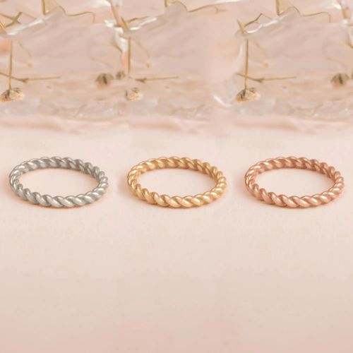 Altın Örgü Halat Yüzük - Goldstore