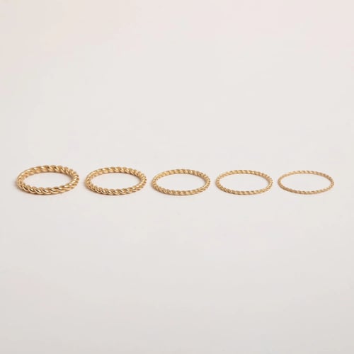 Altın Örgü Halat Yüzük - Goldstore