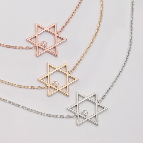 Altın Pırlantalı Davut Yıldızı Bileklik - Goldstore