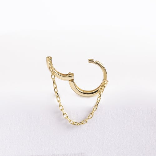Altın Tek Zincir Sallantılı Halka Küpe - Goldstore