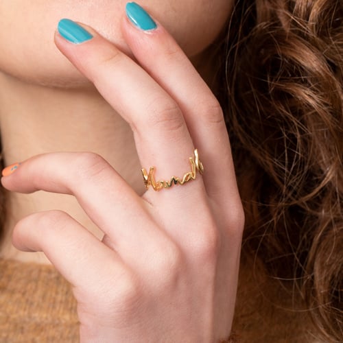 Gold Personalized Handwriting Name Ring - Goldstore