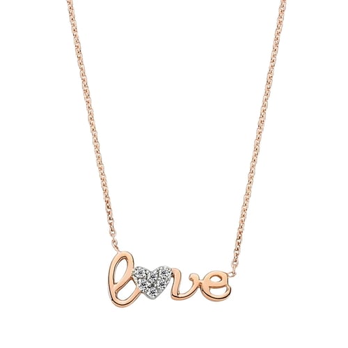 Goldstore- 0.03 ct. Pırlanta Love Kolye