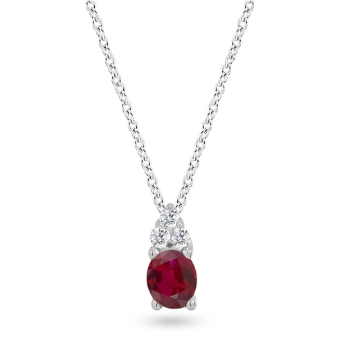 Goldstore-0.04 ct. Pırlanta Yakut Kolye