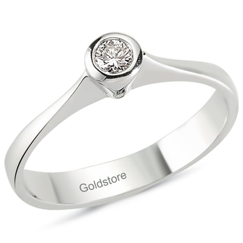 Goldstore-0.09 ct. Pırlanta Tektaş Yüzük