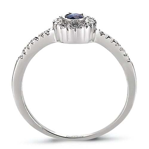 Goldstore-0.11 ct. Pırlanta Safir Fantezi Yüzük