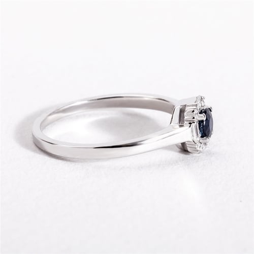 Goldstore-0.14 ct. Pırlanta Safir Fantezi Yüzük