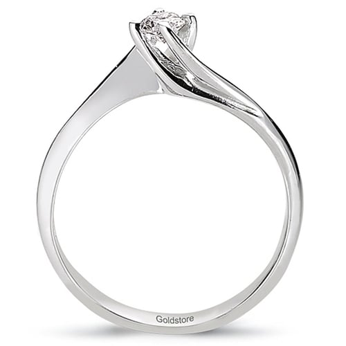 Goldstore-0.15 ct. Pırlanta S Kollu Tektaş Yüzük