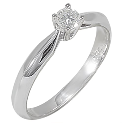 Goldstore-0.18 ct. Pırlanta Klasik Tektaş Yüzük