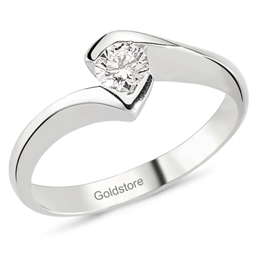 Goldstore-0.22 ct. Pırlanta Tektaş Yüzük