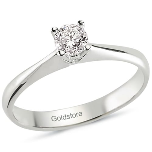 Goldstore-0.26 ct. Pırlanta Klasik Tektaş Yüzük