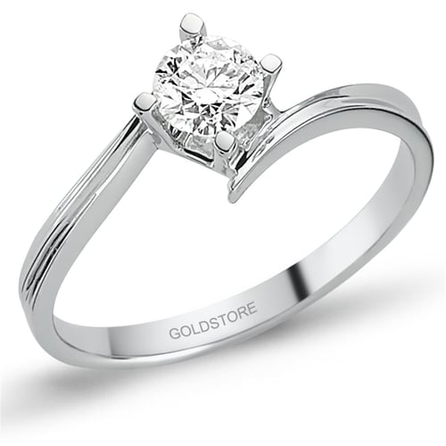 Goldstore-0.28 ct. Pırlanta S Kollu Tektaş Yüzük