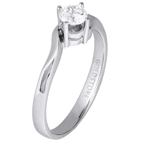 Goldstore-0.29 ct. Pırlanta S Kollu Tektaş Yüzük
