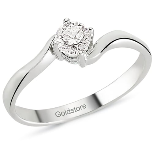 Goldstore-0.29 ct. Pırlanta S Kollu Tektaş Yüzük