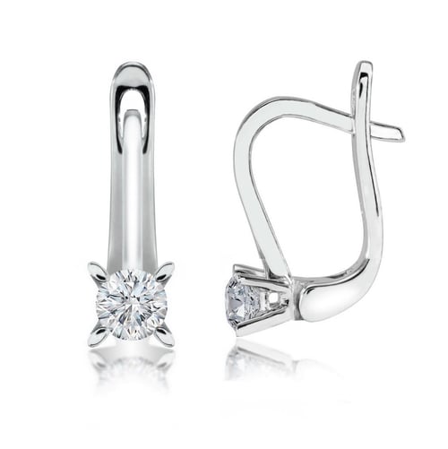 Goldstore-0.3 ct. Pırlanta Tektaş Küpe