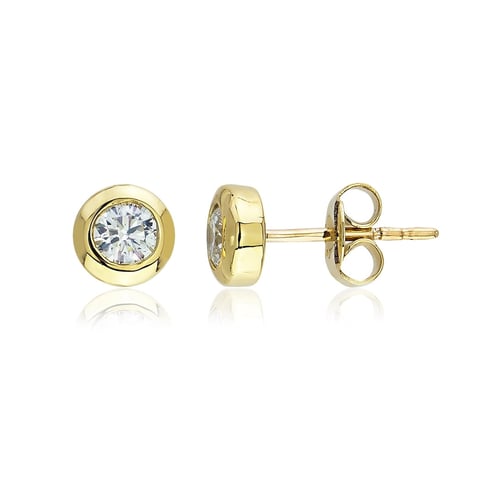 Goldstore-0.3 ct. Pırlanta Tektaş Küpe
